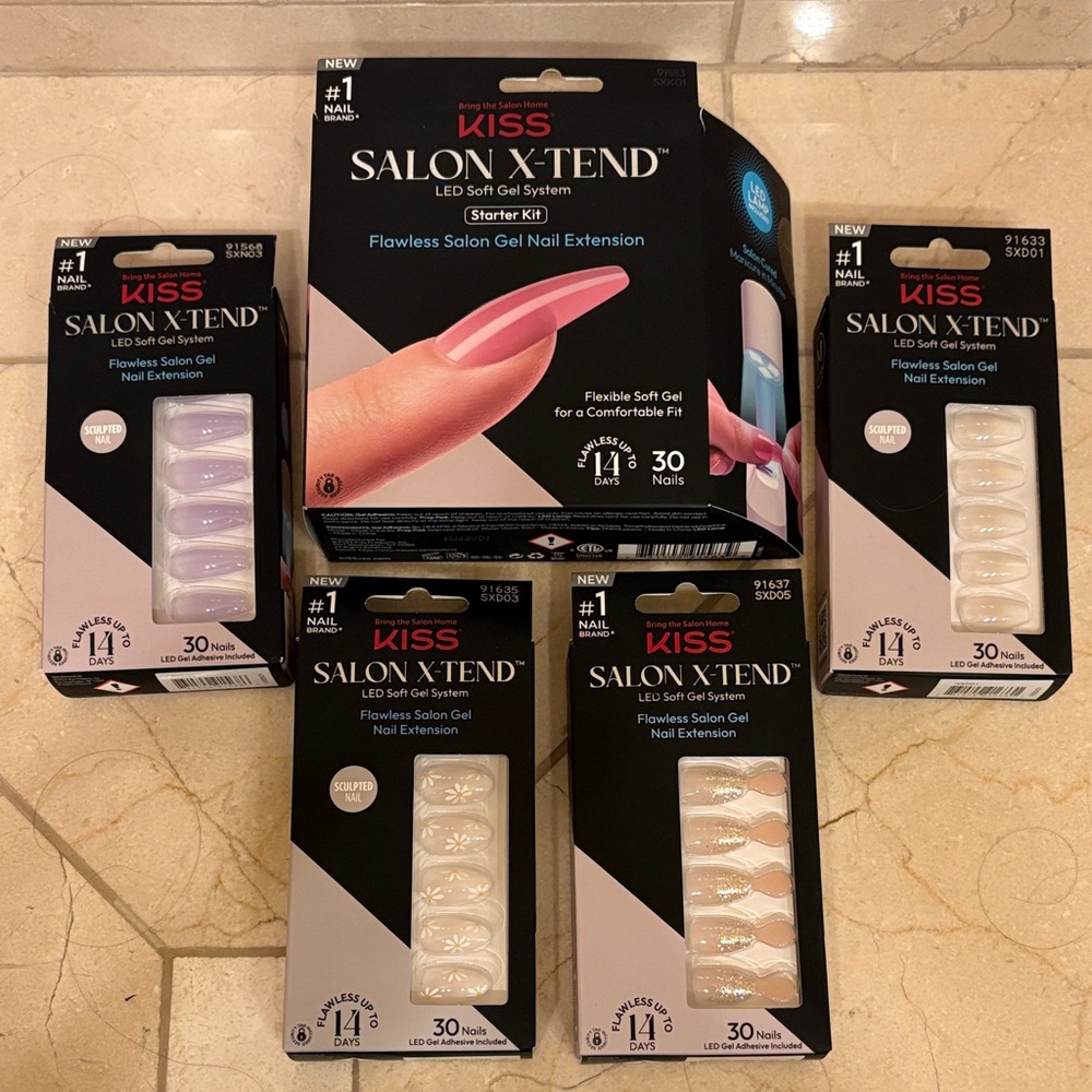 Kiss Salon X-Tend Gel Starter Kit & Nails
